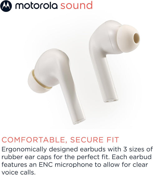 Motorola Moto Buds 065 - True Wireless, Ear Buds, Noise Isolation and 17 Hours Playtime, Touch Control on Both Earbuds, IPX4 Water Resistant, ENC ...