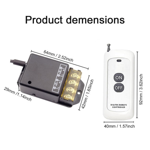 RF433 Smart Light Switch, 30A Wireless Remote LED Light Switch, 328FT Remote Control Light Switch for Ceiling Light, Garden Sprinkler Equipment an...
