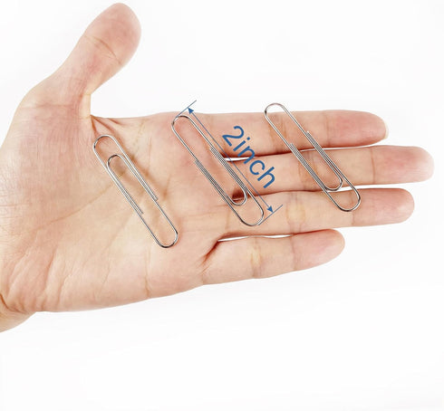 Jumbo Paper Clips, 240pcs 2 Inch Large Silver Paper Clip, Big PaperClips for Paperwork Office School and Personal Use...