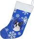 Caroline's Treasures SS4654-CS Boston Terrier Winter Snowflakes Holiday Christmas Stocking Fireplace Hanging Stockings Christmas Season Party Deco...