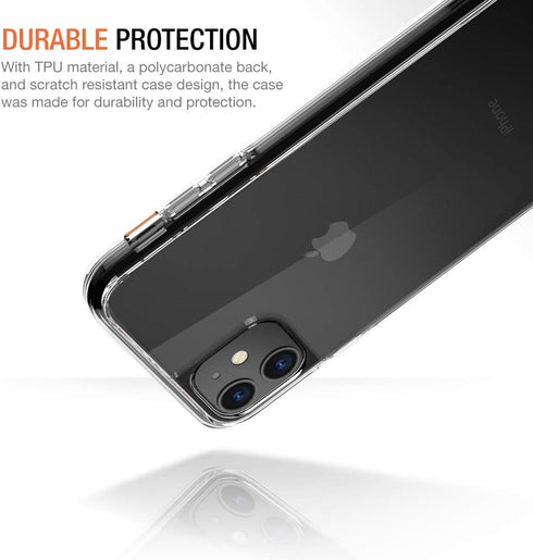 Trianium Compatible with iPhone 11 Case, Clarium Series 6.1 Inch TPU Cushion Clear Frame with Hybrid Rigid Backing Cover...