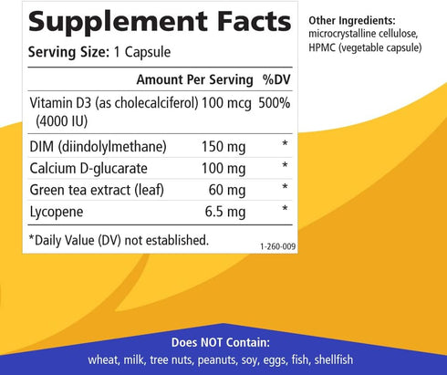 Breast D by Pure Essence - Natural Supplement for Estrogen Balance, Hormonal Acne, and Menopause Support with Vitamin D3, Calcium, Green Tea & Lyc...