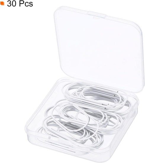 MECCANIXITY Wide Paper Clip Coated Large Clips Bookmarks with Box 2 Inch White for Organize Office Home, Pack of 30...