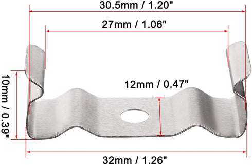 uxcell T8 Clips Bracket Hanger for Integrated Tube Light Fixture, Nickel-plated Manganese Steel, Pack of 15...