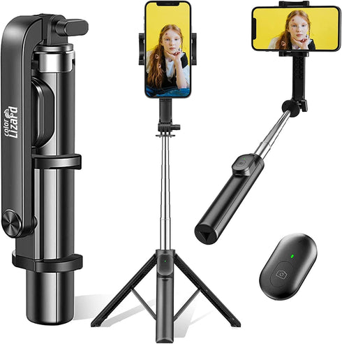 39" Selfie Stick Tripod with Remote, Cellphone Tripod Stand, 6 in 1 Wireless Bluetooth Portable Selfie Stick for iOS & Android Devices for iPhone,...