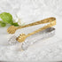 2Pack Rose Handle Sugar Tongs, Vintage Rose Relief Stainless Steel Ice Cube Clips Sugar Tongs Sliver and Gold Small Food Clips for Tea and Coffee ...