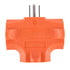 Kingman Orange 3-Outlet Heavy Duty Plug Adapter Grounded Power Tap (1 Pack) 125V / 15A / 1875W...