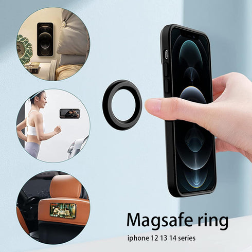 Magnetic Ring Holder for iPhone 14 13 12 Magnet Wall Mobile Phone Holder Magnetic Car Phone Stand for magsafe case (Black 1 pcs)...