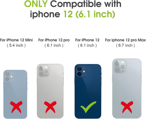 abitku Compatible with iPhone 12 Case, Silicone with 360°Ring Kickstand Holder (Support Magnetic Car Mount) Soft Silk Microfiber Cloth Designed fo...