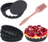 6 Pack Mini Fluted Tart Pans 4 Inch with Removable Bottom, Nonstick Quiche Pan with Silicone Basting Pastry Brushfor Baking Treats, Pie, Quiches, ...