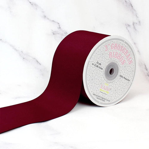 Creative Ideas 25-Yards, Wine Solid Grosgrain Ribbon, 3",GRO3000-275...