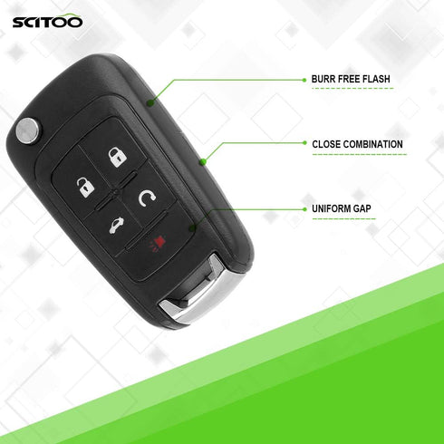 SCITOO 1X Key Fob Case 10-17 for Buick Allure Encore Lacrosse Regal Verano for Chevy Camaro Cruze Equinox Impala Malibu Sonic for GMC Terrain Keyl...