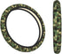Green Steering Wheel Cover for Men,Green Camouflage Print 14.5 Steering Wheel Cover Protector Non Slip Durable Universal Automotive Accessories Ca...