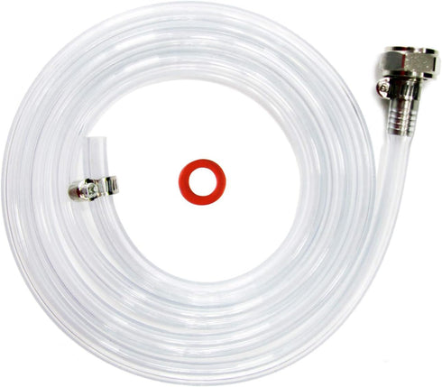 Draft Beer Line with Hexnut - Vinyl Hose ID 3/16 inch OD 7/16 inch Length 5ft, with Hexnut Assembly, Free Two Clamps, Prefect Connect Beer Tap Tow...
