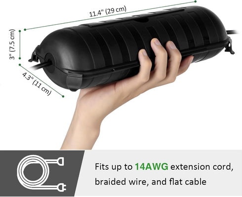 Flemoon Outdoor Extension Cord Safety Cover with Waterproof Protector Seal, Weatherproof Electrical Connection Box for Outdoor Outlets, Plugs, Soc...