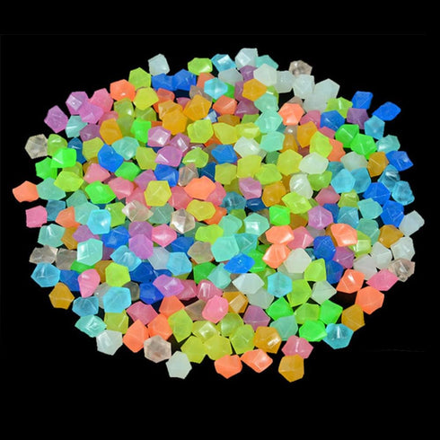 Glow in The Dark Stones - 100pcs Glowing Rocks Luminous Stone for Vase Fillers Fish Tank Aquariums Rocks Fake Jewels Crysetal Plastic Jewels Gem P...