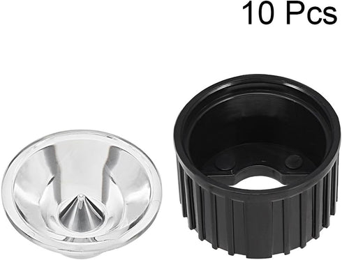 uxcell 10 pcs Led Lens 5 Degree with Black Holder for 1W 3W High Power LED Light...