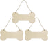 3 Pcs Dog Bone Wood Sign Blank Wooden Plaque Unfinished Wood DIY Crafts Hanging Sign with Ropes for Puppy Pet House Door Wall Decorative, 3.9x7.9 ...