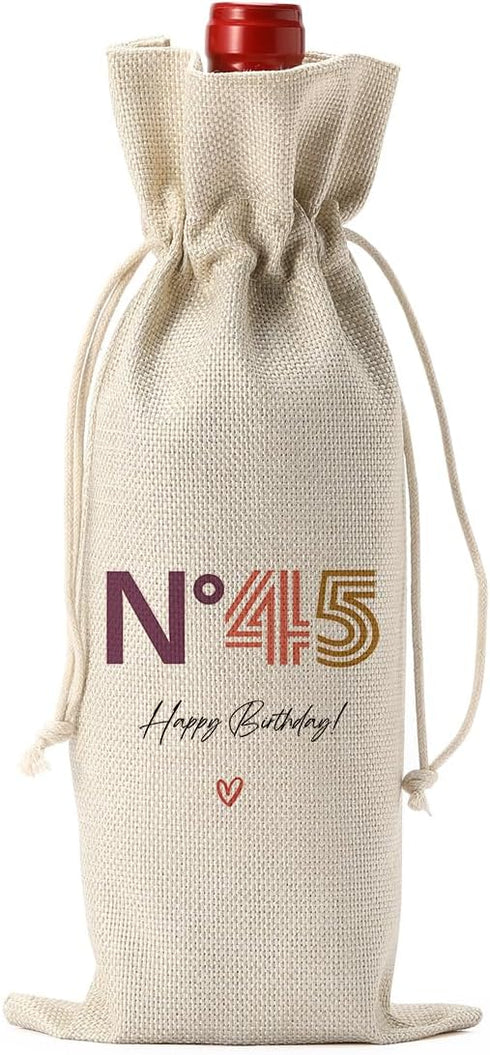 Happy 45th Birthday Party Decorations for Women Men, Cool 45th Birthday Gifts for Women Men Wine Bag, Unique 45 Year Old Gifts for Men Wine Bags, ...