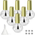 Empty Nail Polish Bottles Gold Top, 6PCS 10ML Empty Glass Fingernail Polish Bottles, Pumpkin Shape Refillable Clear Bottles with Funnel & Mixing B...