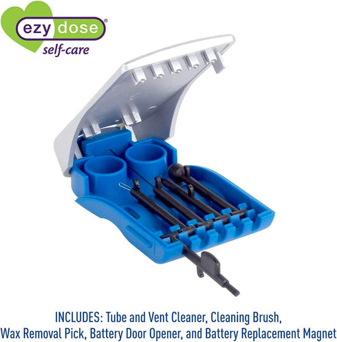 EZY DOSE 5-in-1 Hearing Aid Everyday Cleaning Tools, Small Kit for Home or Travel, for Easy, Black, Easy to Use, 5 Piece Set, BPA Free...