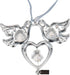 Matashi Chrome Plated Crystal Studded Silver Love Doves Birds Hanging Ornament with Heart, Romantic Gift, Love Symbol for Christmas, Anniversary, ...