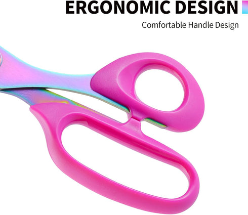 Sewing Scissors, Stainless Steel Multi-Purpose Scissors, Professional Titanium Coating for Garment Fabric, Leather, Tailoring, Home and Office, 10...