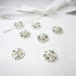 50 pcs Rhinestone Pearl Buttons Accessory Decoration Set for DIY Scrapbooking Embellishments Wedding Bouquet Flower Centre Home Decor 12mm (Silver...