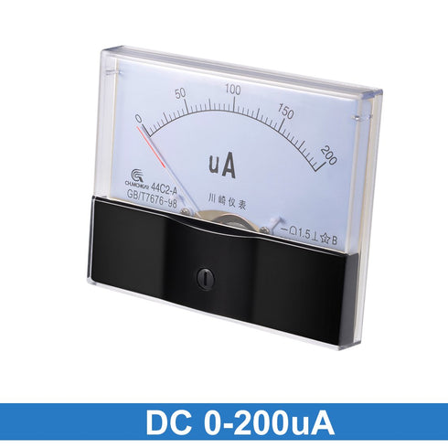uxcell Analog Current Panel Meter DC 0-200uA 44C2 Ammeter 100x12.7x80mm for Circuit Testing Charging Battery Ampere Tester Gauge Pack of 1...