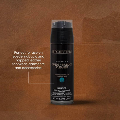 Rochester Premium Suede + Nubuck Cleaner, Suede & Nubuck Cleaner with a Built-In Scrub Brush Cap, Shoe Accessories, 5.5 oz....