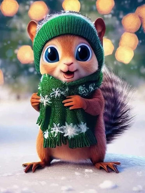 YEEIFFD 5D Squirrel Diamond Painting Kits for Adults, Squirrel Diamond Art Bead Paintings Canvas Resin Rhinestone Diamond DIY Full Drill Round Dia...