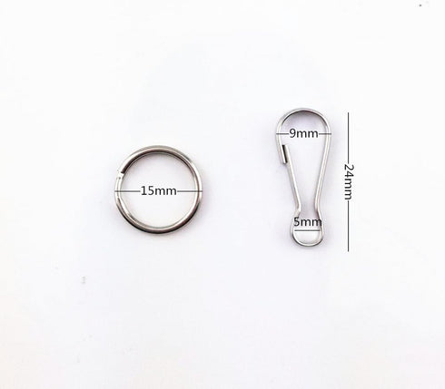 Yueton 50pcs Mini Nickel Plated Steel Lanyard Hook Split Key Ring, Hobby ID Card Key Chain Parts Key Chain Holder Connector...