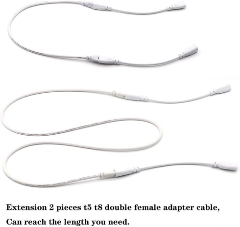 T5 T8 LED Tube Connector Cable Wire 8 inch Double Male to Male End Extension Cord for Integrated LED Fluorescent Tube Light Bulb Lamp Holder Socke...