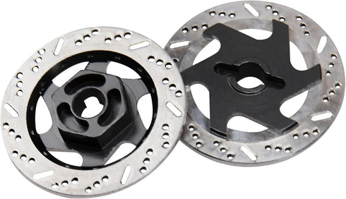 4Pack ShareGoo Metal 12mm Hex Hub Wheel Rim Tires Brake Disc Compatible with Traxxas Tamiya HSP HPI Redcat Racing 1/10 RC On-Road Car (Black)...