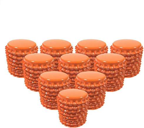 RUTICH 100 PCS Crown Bottle CaPs Decorative Bottle Cap Both Sideds Printed for Hair Bows, DIY Pendants or Craft ScraPbooks Orange…...