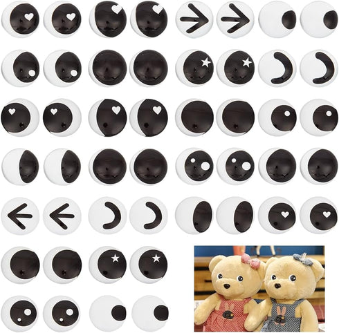 OLYCRAFT 48 Pcs 24 Styles Glass Craft Eyes 1 inch Half Round Glass Puppet Eyes Stuffed Crochet Eyes Animal Eye Crochet Crafts Making for DIY Clay ...