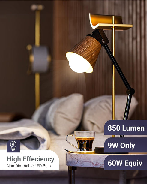 Sunco Lighting 12 LED A19 Light Lamp Bulbs 9W Equivalent 60W, CRI91 E26 Base 3000K White for Living Room Dining Area Bedroom Refrigerator, 850 Lum...