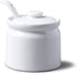 WM Bartleet & Sons 1750 T165 Traditional Porcelain Sugar/Jam/Mustard Pot with Lid & Spoon 8cm – White, 24 oz...