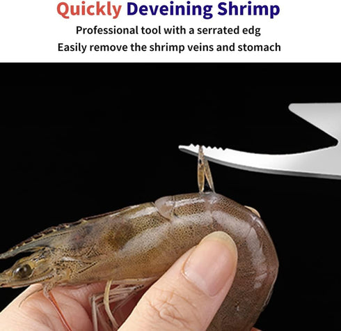2PC Shrimp Deveiner Tool Stainless Steel Shrimp Deveining Tool Efficient Shrimp Peeler and Deveiner Tool Portable Shrimp Cleaner Shrimp Knife for ...