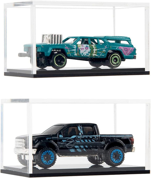 2 Pack Clear Acrylic Hot Wheels Display Case Hotwheels Matchbox 1/64 Scale Toy Model Cars Display Case UV Protect Storage Collectors...