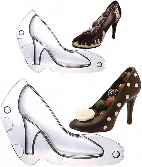 HiParty Mini & Small 3D High Heel Shoe Chocolate Mold, Polycarbonate Stiletto Heels Candy Mold Wedding Bridal Shower Favors Birthday Party Cake De...