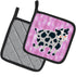 Caroline's Treasures BB7162PTHD Cow on Pink Polkadots Pair of Pot Holders Kitchen Heat Resistant Pot Holders Sets Oven Hot Pads for Cooking Baking...