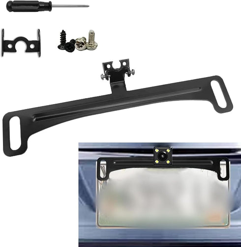 1 PC Car Rear View Camera License Plate Bracket, Waterproof Car Dash Cam Mirror Camera Mount, Backup Camera Installation Holder, Suitable for Most...