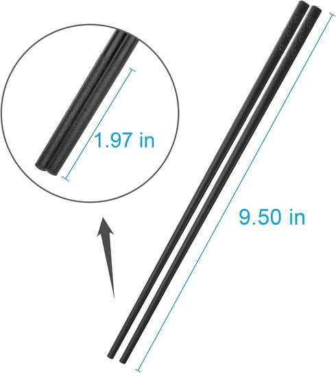 10 Pairs Fiberglass Chopsticks Family Set, ONEHERE Reusable Chinese, Japanese, Korean Chop sticks, Dishwasher Safe, Non-slip, for Sushi, Noodles, ...