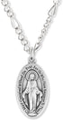Pack of 5 - Large Oval Miraculous Medals in English (1.125", Silver Oxidized) - Made in Italy, Catholic Mary Pendant for Necklace...