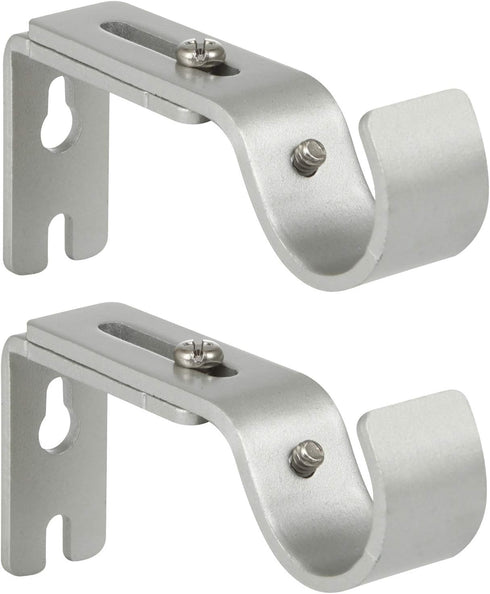 Heavy Duty Adjustable Curtain Rod Brackets Rod Holders for 1 Inch Rod, Silver Color, (Set of 2)...