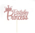 PALASASA Princess Birthday Party Cake Topper - Crown Girl Theme Baby Shower Birthday Party Cake Decoration Supplies (Rose gold)...
