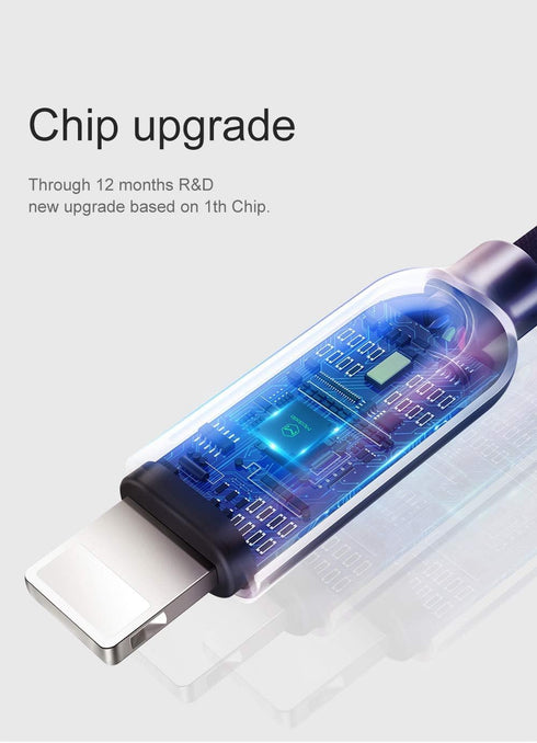 mcdodo Power Off/On Smart LED Auto Disconnect and Auto Recharge Nylon Braided Sync Charge USB Data 4FT/1.2M Cable Compatible with Phone 14/13/12/1...
