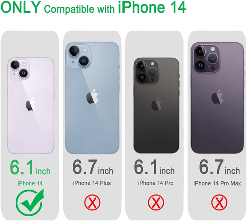 JJGoo Compatiable with iPhone 14 Case Clear, Transparent Shockproof Phone Case, Slim Anti-Scratch Hard PC Back Protective Cover Bumper, Clear...