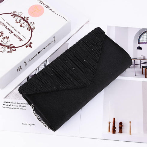Evening Bag Clutch Purses for Women, Rhinestones Purse, Sparkling Envelope Evening Bag with Detachable Chain...